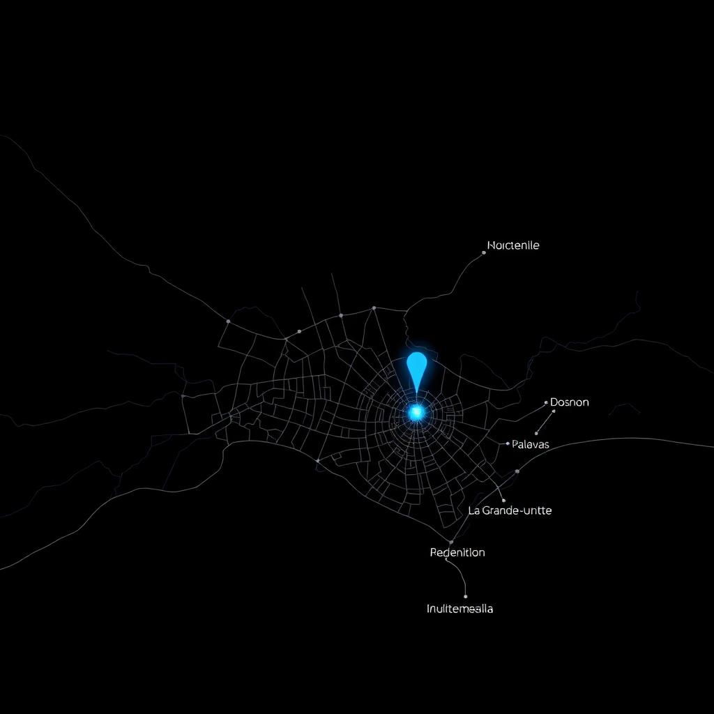 Carte de Montpellier mettant en avant le showroom Over Watt et la côte méditerranéenne